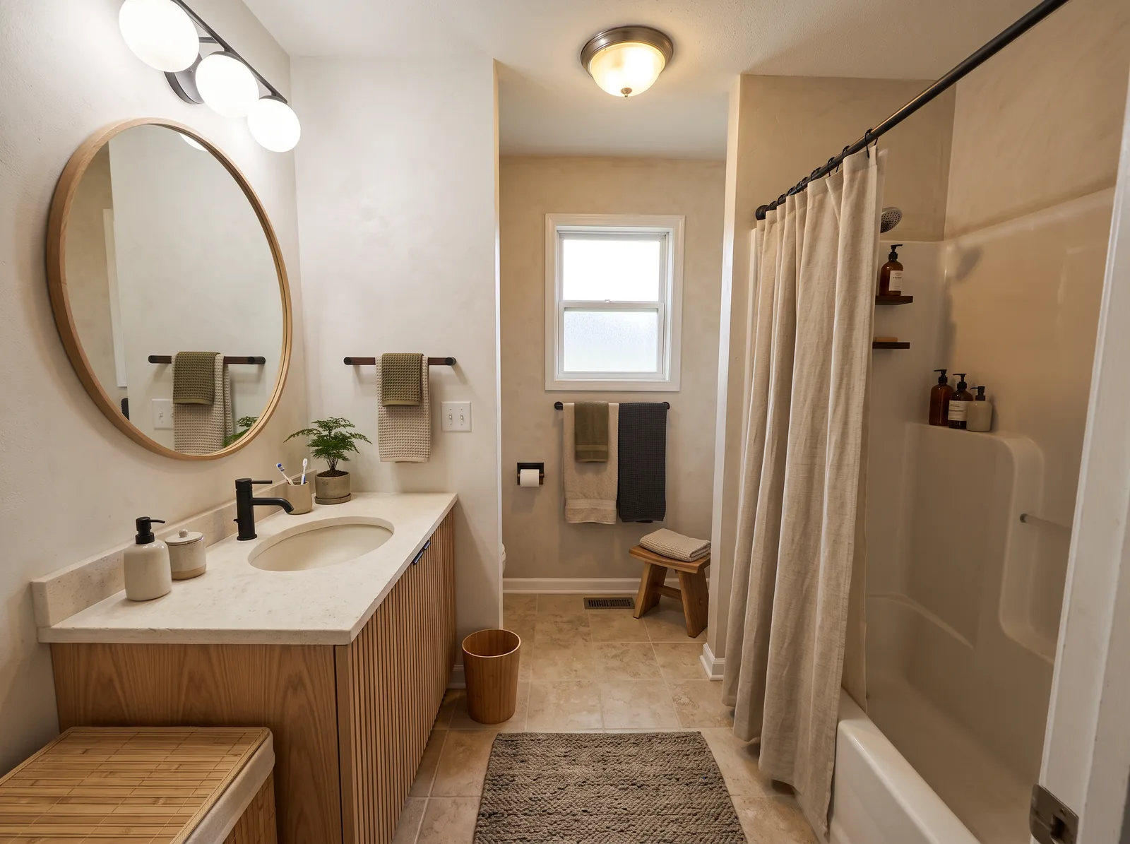 japandi redesign of an AI-generated bathroom